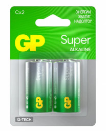 Батарейки алкалиновые GP Super Alkaline 14А типоразмера C 2 шт на блистере
