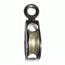 Блок 15 мм для троса одинарный оцинкованный металл (трос 5мм)