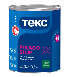 Грунт-эмаль 3в1 РЖАВОSTOP ПРОФИ зеленая глянцевая 0,9кг ТЕКС
