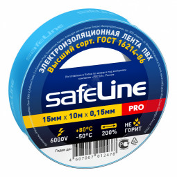 Изолента 15 мм/10 м синяя SafeLine