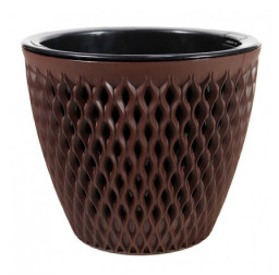 Кашпо ВЕРСАЛЬ пластиковый 3л тёмно-коричневый