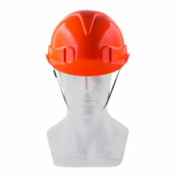 Каска защитная с храповым механизмом, Европласт, оранжевая Сибртех