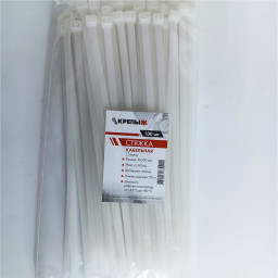 Хомут нейлоновый 8*300 мм белый КРЕПЫЖ