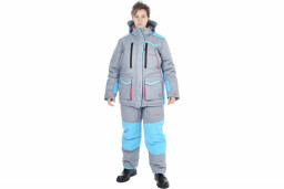 Костюм зимний женский SIBERIA Lady, серый/голубой HUNTSMAN
