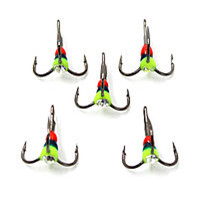 Крючок  тройник светофор Namazu с каплей и камнем, размер 8 (INT), цвет YG (5 шт.)/800/