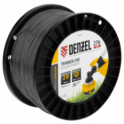 Леска для триммера двухкомпонентная круглая, 2,0мм х 276м, на DIN катушке EXTRA CORD Denzel