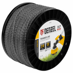 Леска для триммера двухкомпонентная витой квадрат, 2,0мм х 357м, на DIN катушке EXTRA CORD Denzel