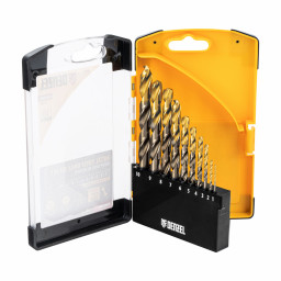 Набор сверл по металлу, 1-10 мм, Р6М5К8-TiN, Golden Tip, 10 шт Denzel