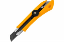 Нож 18 мм, сменное лезвие SK4  метал  направляющая  винтовой фиксатор  Denzel