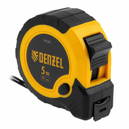 Рулетка 5м х 19мм, двухкомп. корпус, кнопка-пауза Denzel
