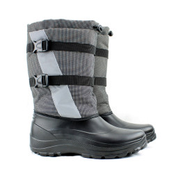 Сапоги зимние мужские из ЭВА с комбинированным верхом серый + черный Дарина
