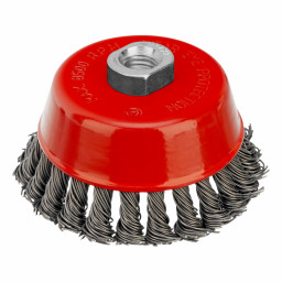 Щетка для УШМ, 100 мм, М14, "чашка", крученая проволока 0.8 мм Matrix