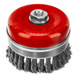 Щетка для УШМ Heavy Duty, 100 мм, М14, "чашка", крученая проволока 0.5 мм Matrix