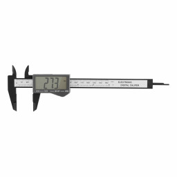 Штангенциркуль пластиковый, 150 мм, электронный, большой дисплей, с глубиномером Denzel