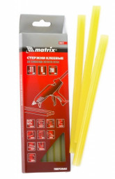 Стержни 11*200 мм клеевые для термоклеевых пистолетов, желтые, 6шт/упак. MATRIX