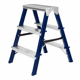 Стремянка двусторонняя 3 ступени, стальная, Сибртех