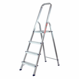 Стремянка усиленная, 4 ступени, алюминиевая, MTX